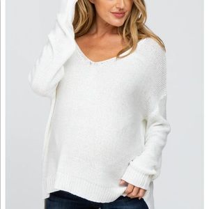 NWT white knit maternity sweater size s/m